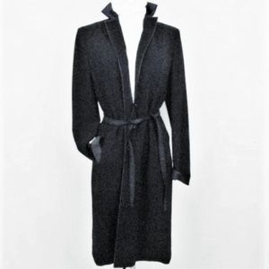 ANN TAYLOR BLACK COAT WITH WHITE THREAD TRIM
